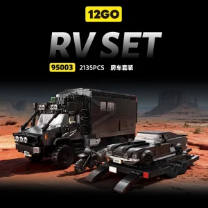 12GO Off-Road Expedition RV with Muscle Car & Trailer Set (2135 Pieces)