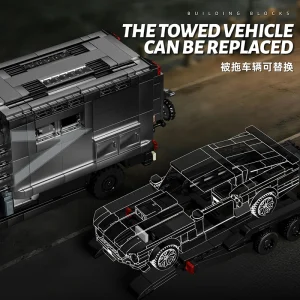 12GO Off-Road Expedition RV with Muscle Car & Trailer Set (2135 Pieces)