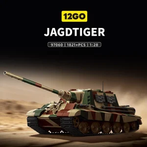 12GO WWII German Jagdtiger Tank Destroyer 1:28 (1821 Pieces)