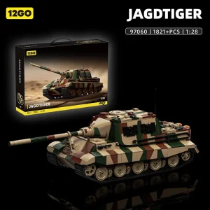 12GO WWII German Jagdtiger Tank Destroyer 1:28 (1821 Pieces)