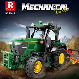 Reobrix Mechanical RC Farm Tractor with Rotary Tedder (1828 Pieces)