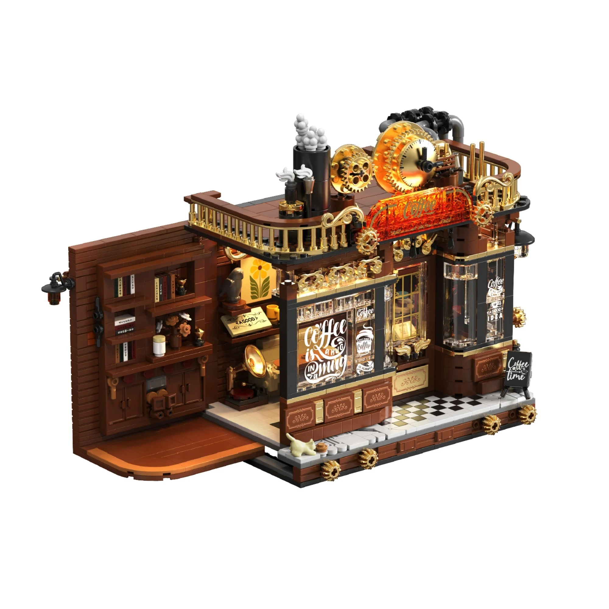The Steambrew Coffee Shop Modular Room (1606 Pieces)