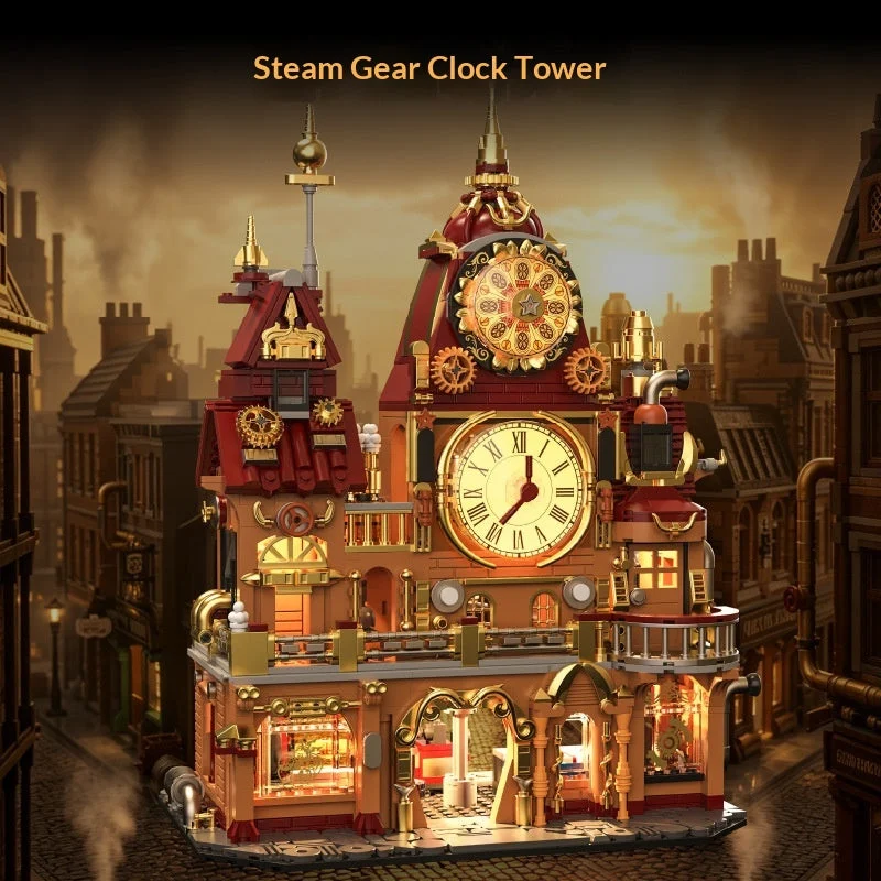 HUIYOYOYI Steampunk Gear Clock Tower (1934 Pieces)