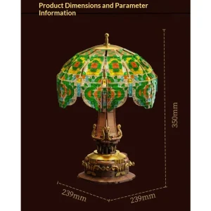 HUIYOYOYI Vintage Green Shimmer Gilt Table Lamp (2465 Pieces)
