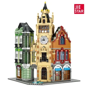 JIE STAR European Clock Tower Square Modular (3023 Pieces)