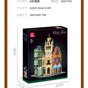 JIE STAR European Clock Tower Square Modular (3023 Pieces)