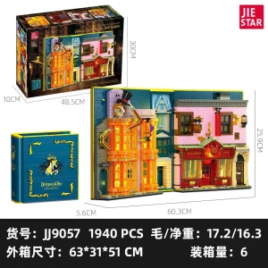 JIE STAR Diagon Alley Book: Weasleys' Wizard Wheezes & Quidditch Supplies (1940 Pieces)