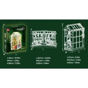 JIE STAR Garden House Greenhouse Book Stand (919 Pieces)