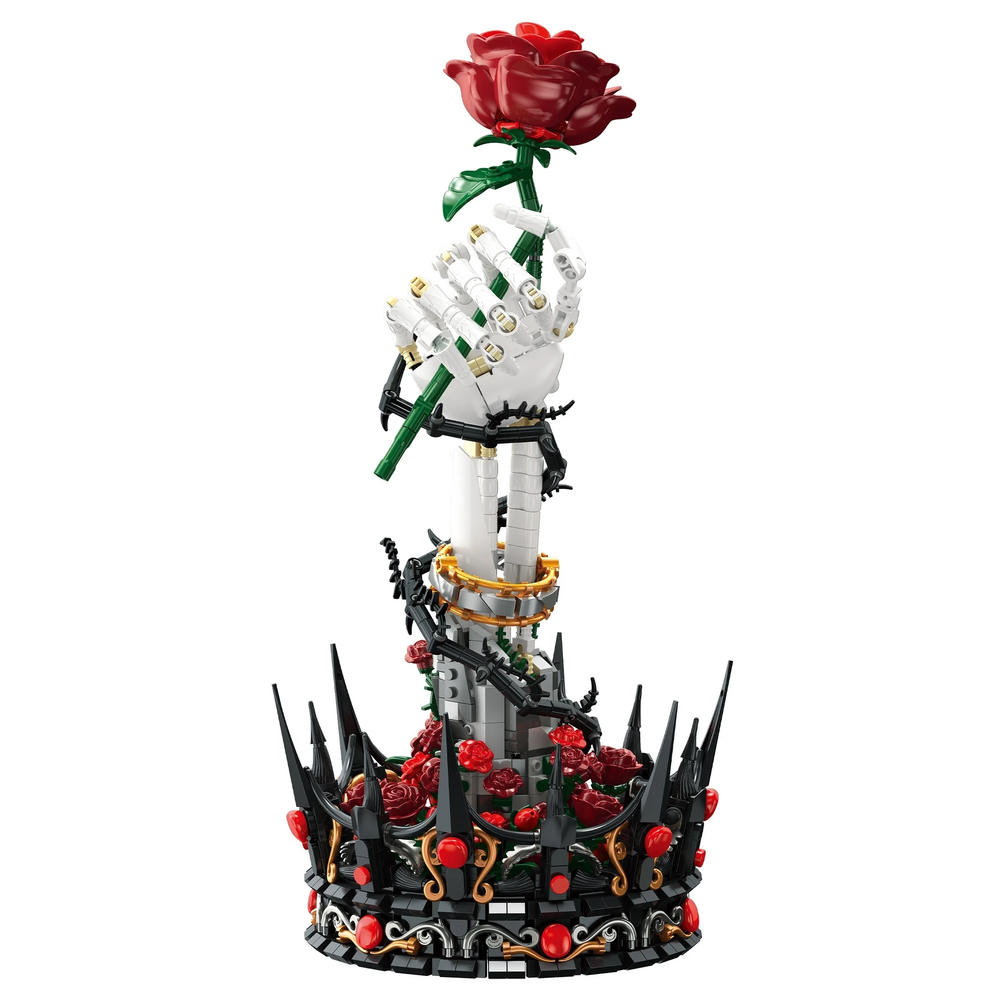 JIE STAR The Eternal Oath Rose & Crown Sculpture (1613 Pieces)