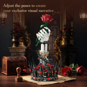 JIE STAR The Eternal Oath Rose & Crown Sculpture (1613 Pieces)