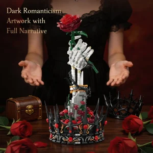 JIE STAR The Eternal Oath Rose & Crown Sculpture (1613 Pieces)
