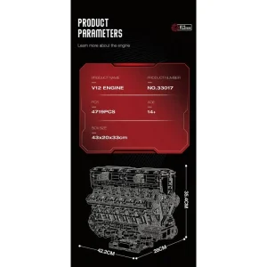 Reobrix Mechanical V12 Engine Model (4719 Pieces)