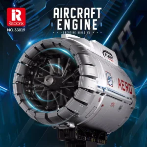 Reobrix Mechanical Aircraft Turbofan Engine Model (1786 Pieces)