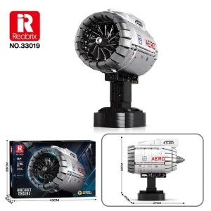 Reobrix Mechanical Aircraft Turbofan Engine Model (1786 Pieces)