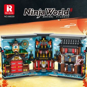 Reobrix Ninja World Decorative Bookends Display (3086 Pieces)
