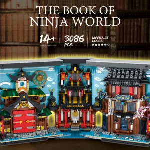 Reobrix Ninja World Decorative Bookends Display (3086 Pieces)